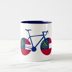Caneca De Café Em Dois Tons Ciclismo da bandeira de Geórgia