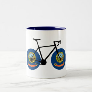 Caneca De Café Em Dois Tons Ciclismo da Bandeira de Idaho