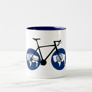 Caneca De Café Em Dois Tons Ciclismo da Bandeira de Wyoming