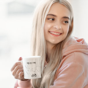 Caneca De Café Em Dois Tons Ciclismo da vida, livre como um pássaro personaliz