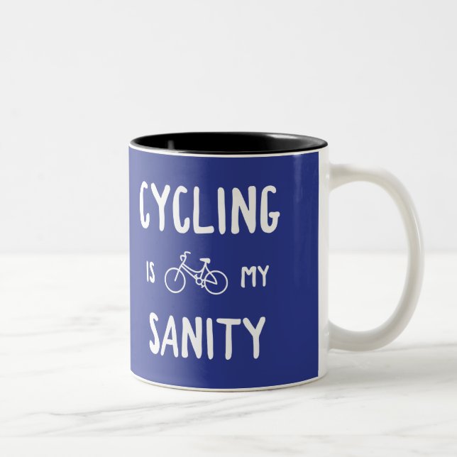 Caneca De Café Em Dois Tons Ciclismo É Minha Sanidade (Direita)