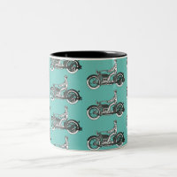 Ciclo Antiquado do Cavaleiro de Motocicleta Vintag