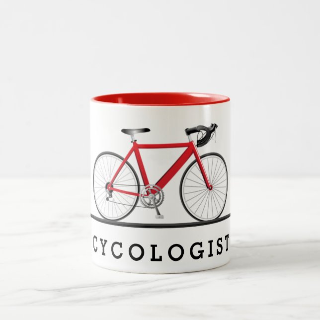 Caneca De Café Em Dois Tons Ciclo vermelho cicologista (Centro)