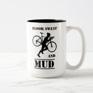 Caneca De Café Em Dois Tons Ciclocross Sangue Suor E Lama