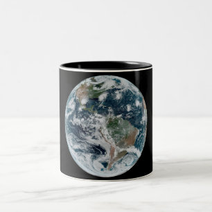 Caneca De Café Em Dois Tons Ciclones tropicais - Vista espacial Hemisfério Oci