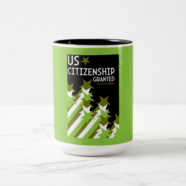 Caneca De Café Em Dois Tons Cidadania dos EUA concedida (Centro)