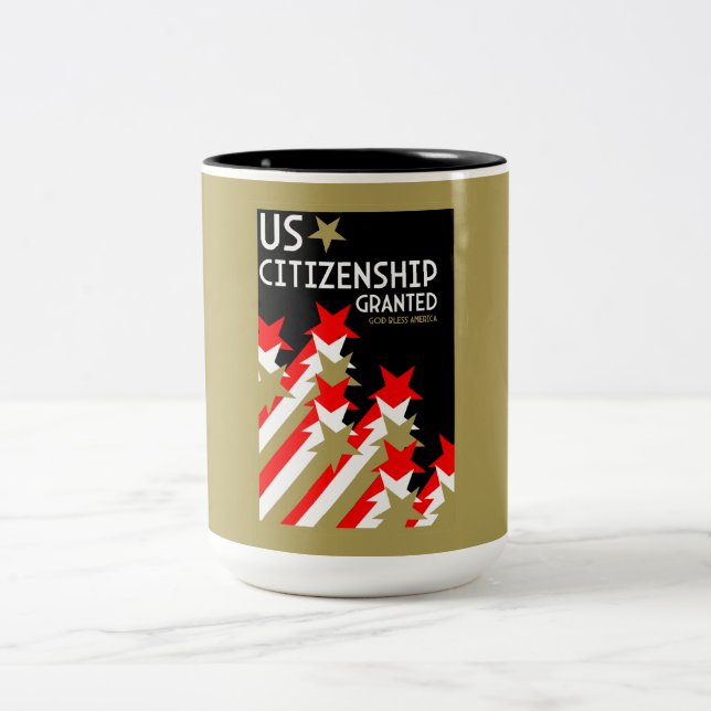 Caneca De Café Em Dois Tons Cidadania dos EUA concedida (Centro)