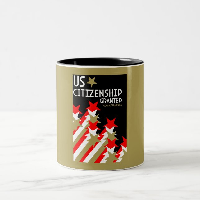 Caneca De Café Em Dois Tons Cidadania dos EUA concedida (Centro)