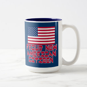 Caneca De Café Em Dois Tons Cidadão americano novo orgulhoso