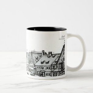 Caneca De Café Em Dois Tons Cidade alemão do mercado, 1704