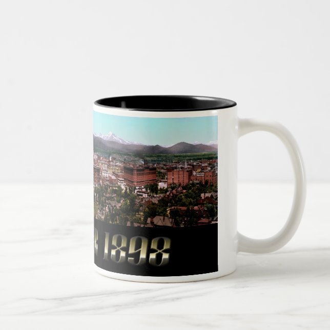 Caneca De Café Em Dois Tons Cidade de Denver 1898 (Direita)