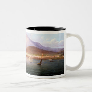 Caneca De Café Em Dois Tons Cidade de Hobart com montagem Wellington, Tasmâni