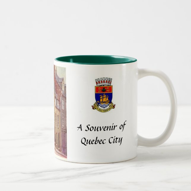 Caneca De Café Em Dois Tons Cidade de Quebec, Souvenir Mug (Direita)