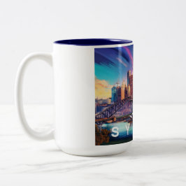 Caneca De Café Em Dois Tons Cidade de Sydney Harbor