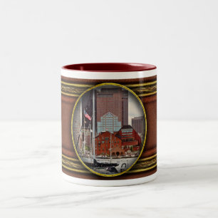 Caneca De Café Em Dois Tons Cidade - Mães de Boston - Linha do horizonte