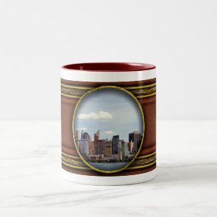Caneca De Café Em Dois Tons Cidade - Nova York - A silhueta de Nova York a par