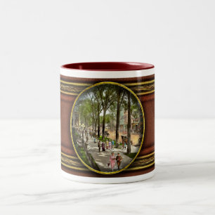 Caneca De Café Em Dois Tons Cidade - NY - Eu adoraria estar na Broadway 1915