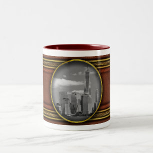 Caneca De Café Em Dois Tons Cidade - NY - Os tons de uma cidade