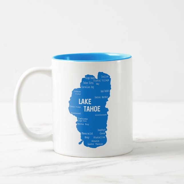 Caneca De Café Em Dois Tons Cidades do Lago Tahoe (Esquerda)