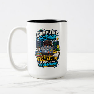 Caneca De Café Em Dois Tons Ciência da Computação Programador Engraçado – Conf