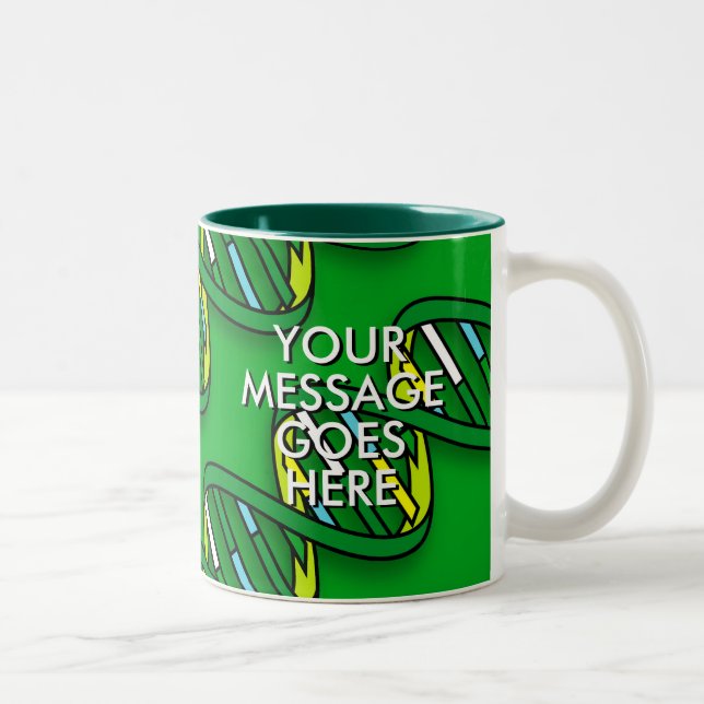 Caneca De Café Em Dois Tons Ciência de DNA Personalizada (Direita)