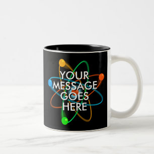 Caneca De Café Em Dois Tons Ciência de Estrutura Atómica Personalizada