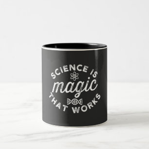 CANECA DE CAFÉ EM DOIS TONS CIÊNCIA É MÁGICA QUE FUNCIONA