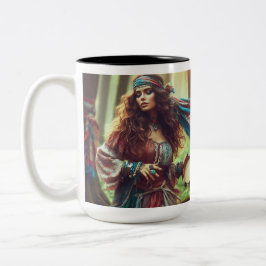 CANECA DE CAFÉ EM DOIS TONS CIGANA DANÇANTE
