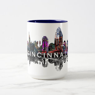 Caneca De Café Em Dois Tons Cincinnati, Ohio, em grafite