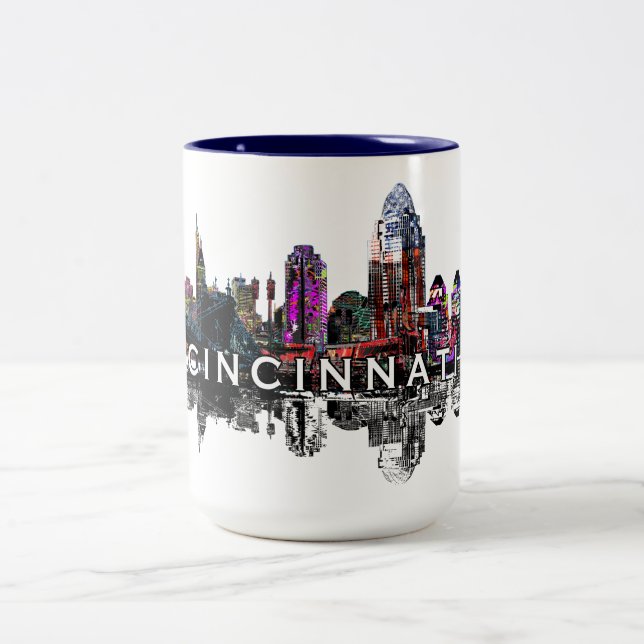 Caneca De Café Em Dois Tons Cincinnati, Ohio, em grafite (Centro)