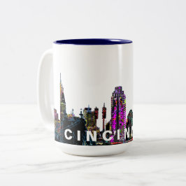 Caneca De Café Em Dois Tons Cincinnati, Ohio, em grafite