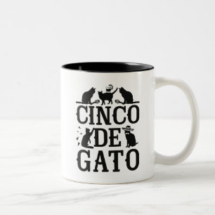 Caneca De Café Em Dois Tons Cinco De Gato