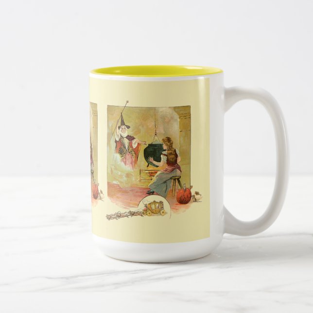 Caneca De Café Em Dois Tons Cinderella e sua mãe feericamente do deus (Direita)