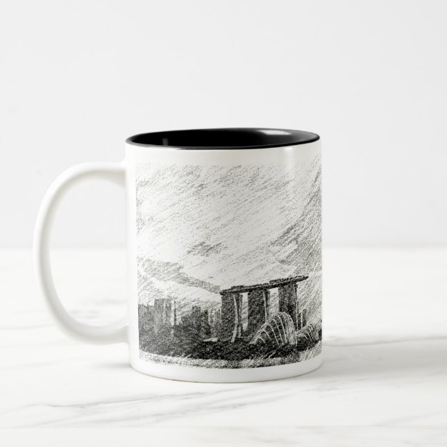 Caneca De Café Em Dois Tons Cingapura Visualiza B&W (Esquerda)