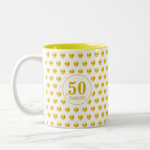 Caneca De Café Em Dois Tons Cinquenta Moderno e Fabuloso com Pontos Dourados e