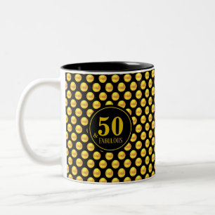 Caneca De Café Em Dois Tons Cinquenta Moderno & Fabuloso com Pontos Dourados n