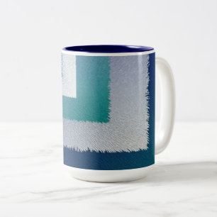 Caneca De Café Em Dois Tons cinza azul-lacrimogêneo ex pastel