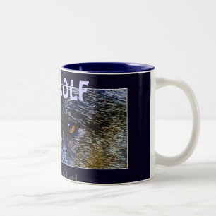 Caneca De Café Em Dois Tons Cinza de animais selvagens Wolf