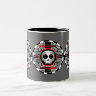 Caneca De Café Em Dois Tons Cinza de caneca redonda para TV em crânio