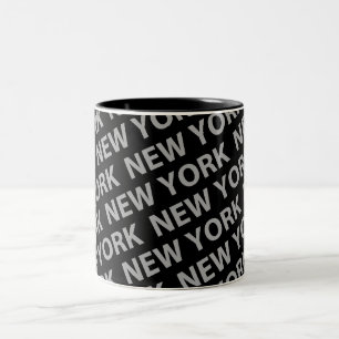 Caneca De Café Em Dois Tons Cinza do padrão de Nova York