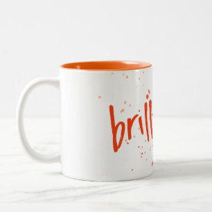 Caneca De Café Em Dois Tons Cinza Laranja Brilhante