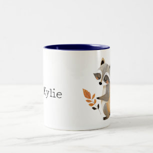 Caneca De Café Em Dois Tons Cinza Orange Raccoon