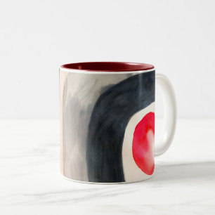 Caneca De Café Em Dois Tons Cinza solar e arte moderna abstrato negra
