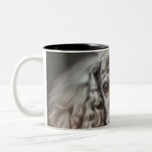 Caneca De Café Em Dois Tons Cinza Vestida como princesa