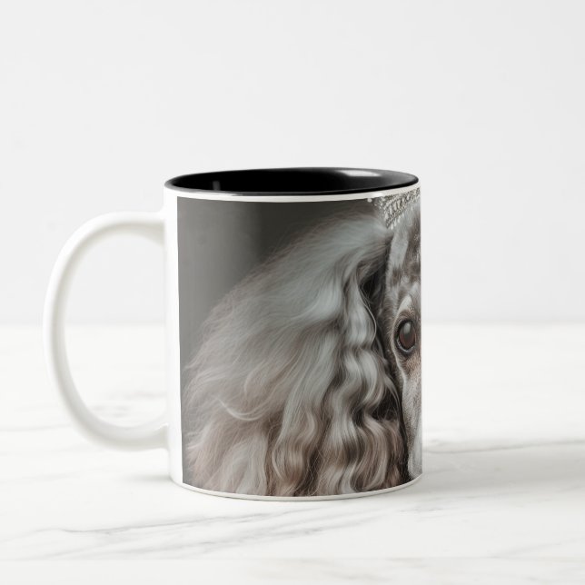 Caneca De Café Em Dois Tons Cinza Vestida como princesa (Esquerda)