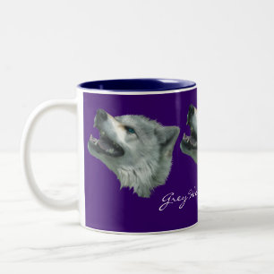 Caneca De Café Em Dois Tons CINZA WOLF SUPPORTER Wildlife Gift Mug