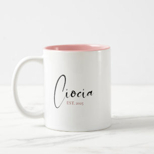 Caneca De Café Em Dois Tons "CIOCIA Ano de Estabelecimento" – Presente para Ti