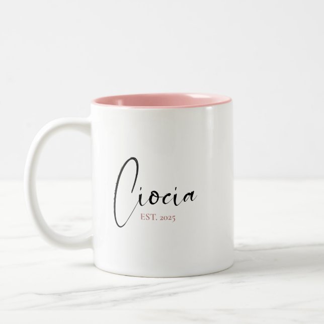 Caneca De Café Em Dois Tons "CIOCIA Ano de Estabelecimento" – Presente para Ti (Esquerda)