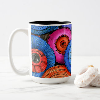 Caneca De Café Em Dois Tons Circular