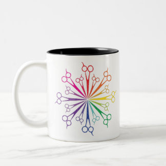 Caneca De Café Em Dois Tons círculo de tesoura